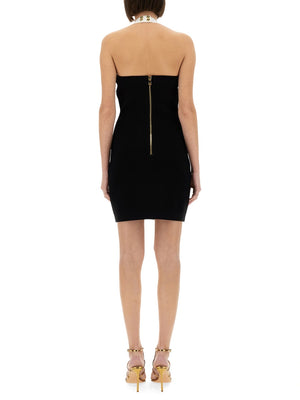 BALMAIN Two-Tone Mini Dress with Open Back - Size 38