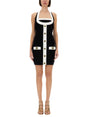 BALMAIN Two-Tone Mini Dress with Open Back - Size 38