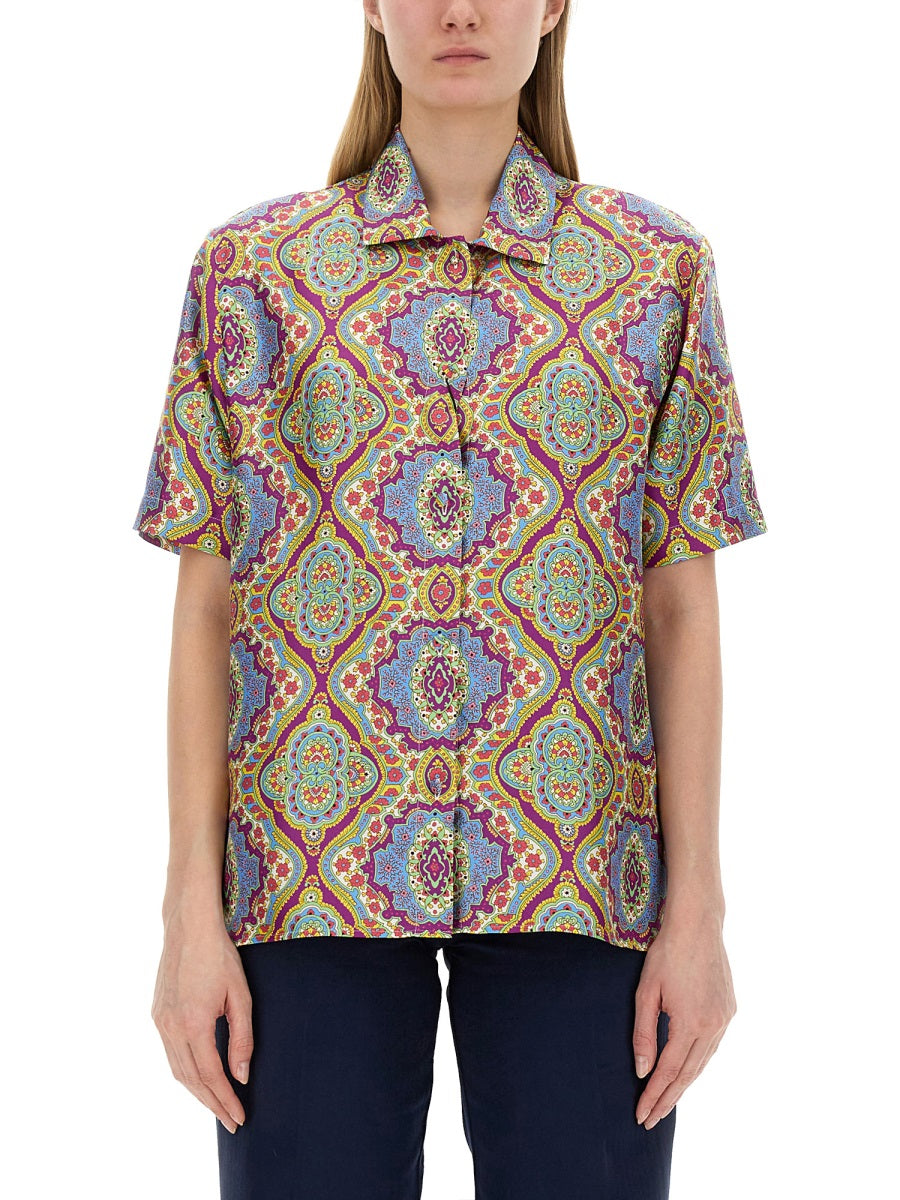 ETRO Regular Fit Printed Silk Shirt