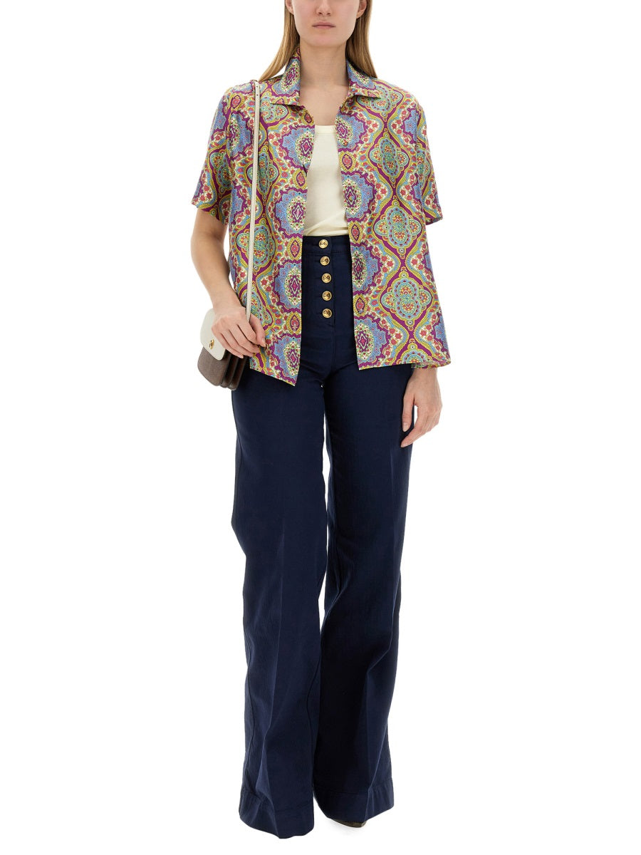 ETRO Regular Fit Printed Silk Shirt