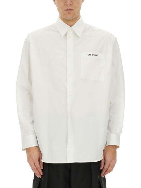 OFF-WHITE Logo Cotton Shirt - Size 48 IT