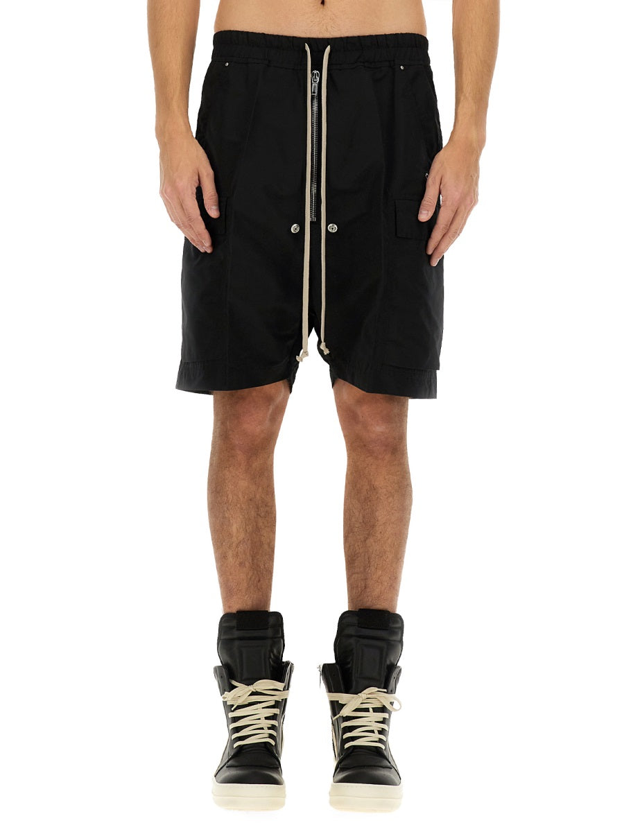 RICK OWENS Men's Bermuda Cargo Shorts - Size 48