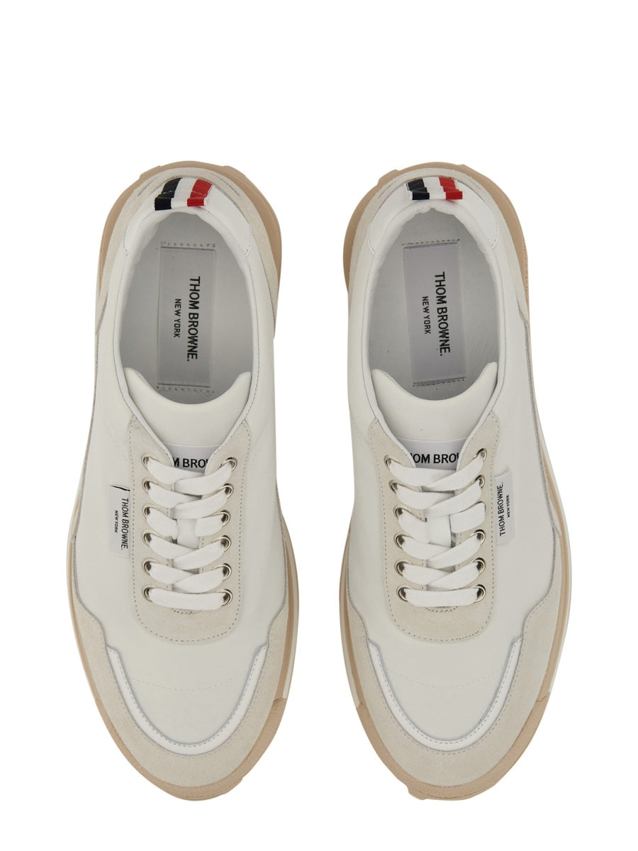 THOM BROWNE Men's Signature Sneaker with Logo - 3 cm Rubber Sole