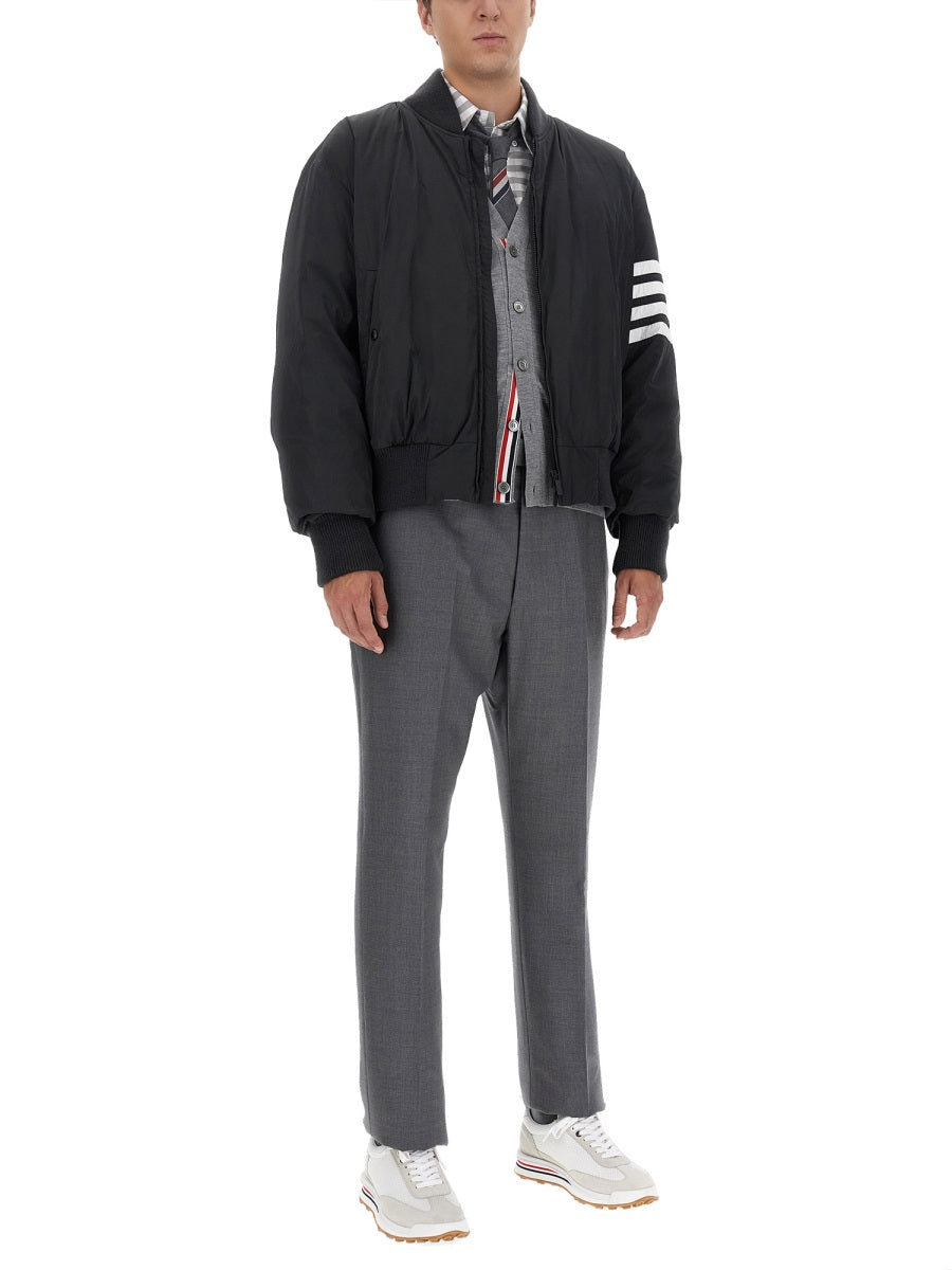 THOM BROWNE Men's Cardigan with 4-Bar Stripe - Size 3