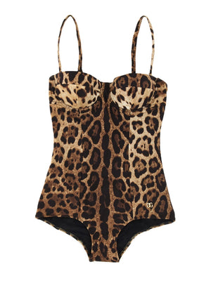 DOLCE & GABBANA Animalier Print One-Piece Swimsuit - Size 3