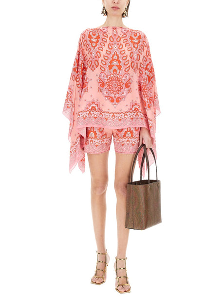 ETRO Silk Blend Poncho - One Size Fits All