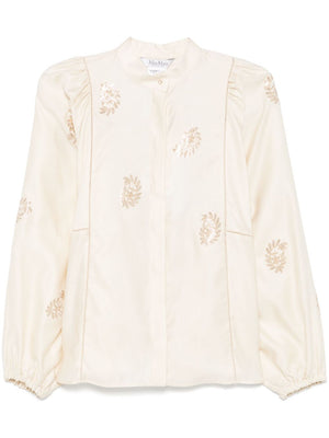 MAX MARA Cotton Shirt with Crystal Embellishment