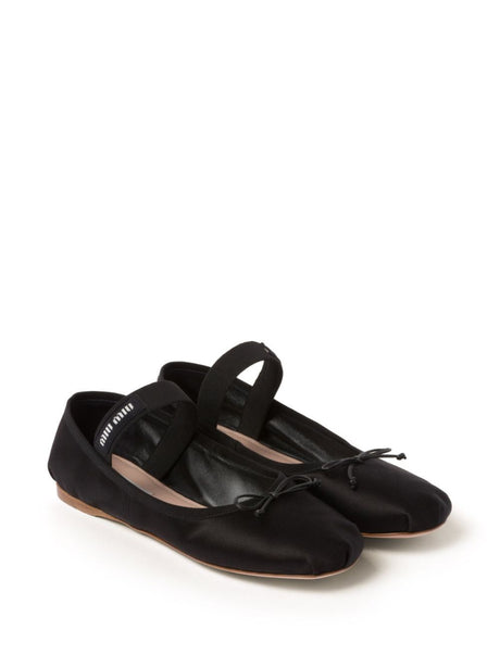 MIUMIU Men's Satin Ballerinas with Elastic Band