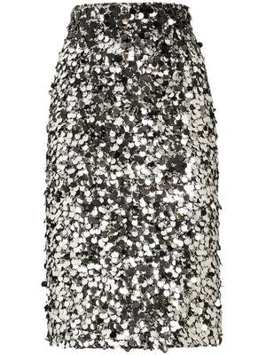 DOLCE & GABBANA Sequin-Embellished Midi Skirt for Men - SS25 Collection