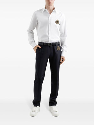 DOLCE & GABBANA Logo Embroidered Cotton Shirt for Women - SS25 Collection