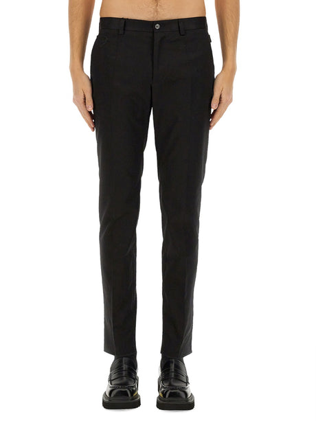 DOLCE & GABBANA Cotton Tailored Pants - Regular Fit, Men's Size 48 IT