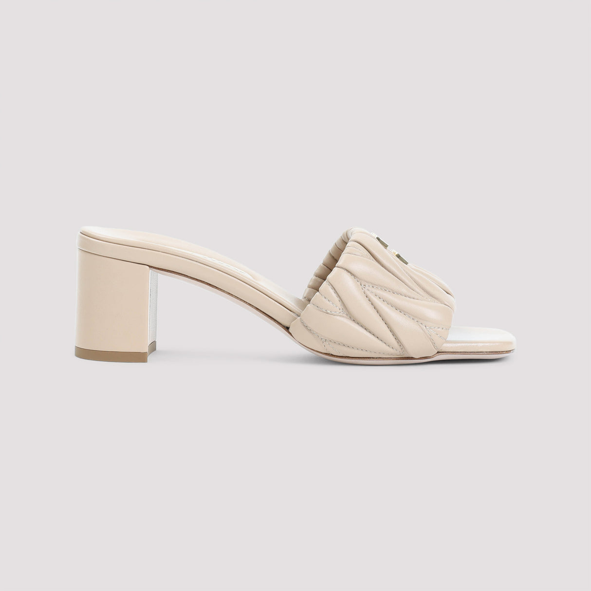 MIU MIU Lamb Leather Mini Sandals with 6.5cm Heel