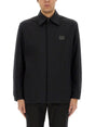 DOLCE & GABBANA Technical Fabric Shirt with Plaque - Loose Fit (Size 48)