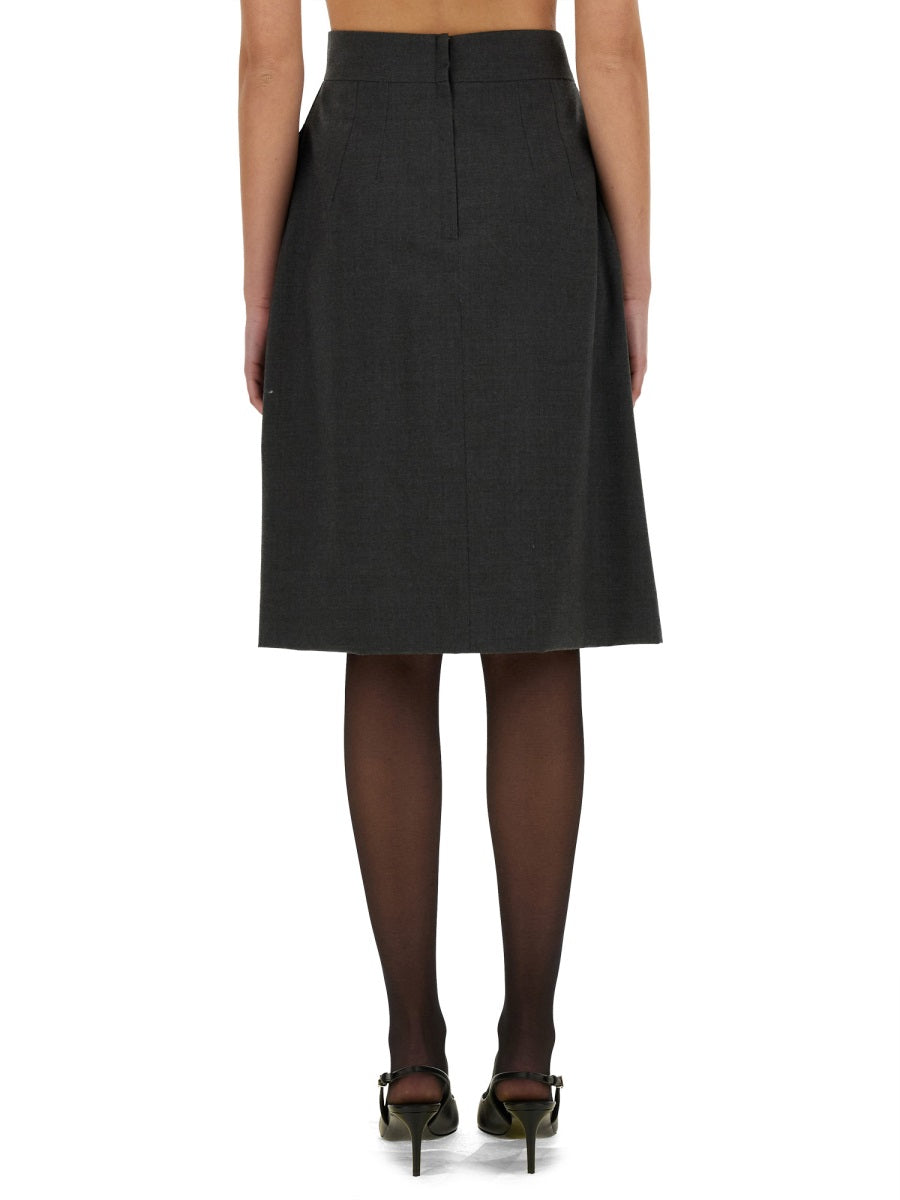 DOLCE & GABBANA Wool Midi Skirt - Size 40