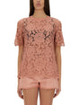 DOLCE & GABBANA Lace Top with Cordonetto Detail - Size 40 IT