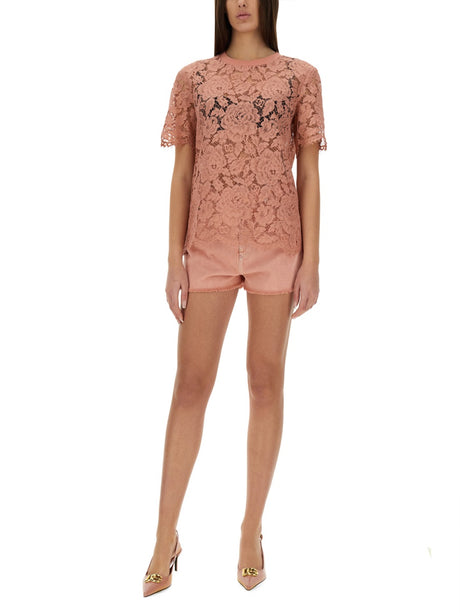 DOLCE & GABBANA Lace Top with Cordonetto Detail - Size 40 IT