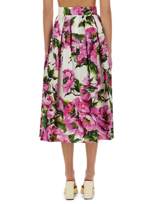 DOLCE & GABBANA Peony Print Long Skirt