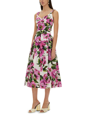 DOLCE & GABBANA Peony Print Long Skirt