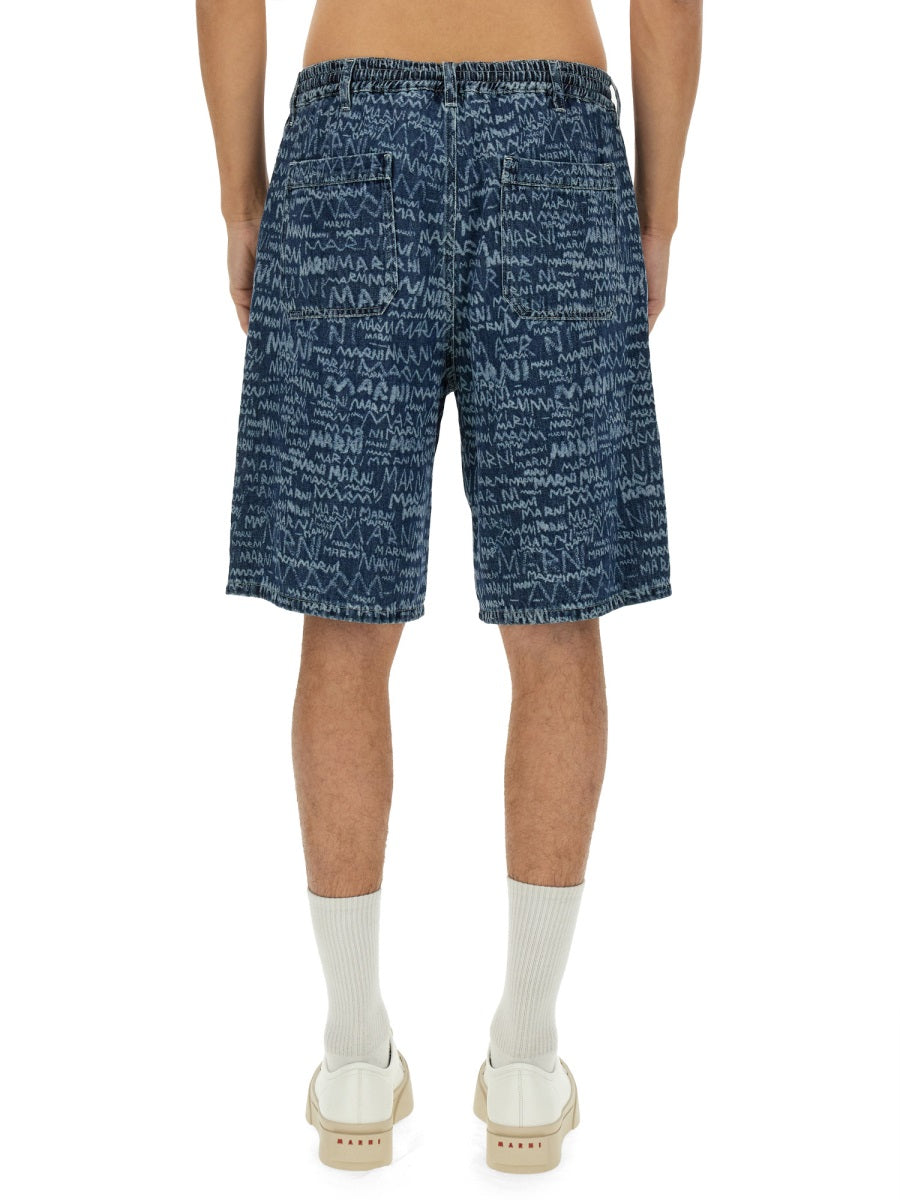 MARNI Men's Denim Mini Shorts - Size 32