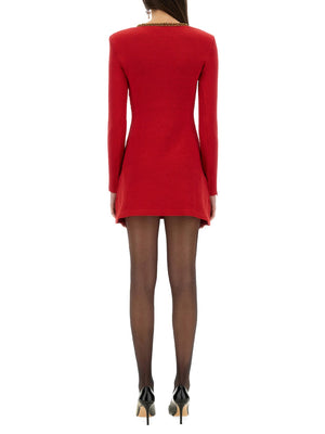 SELF-PORTRAIT Textured Knit Slim Fit Mini Dress