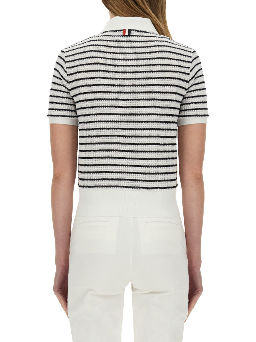 THOM BROWNE Cotton Blend Polo Shirt for Her - SS25