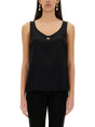 DOLCE & GABBANA Satin Camisole Top with Logo - Size 40 IT