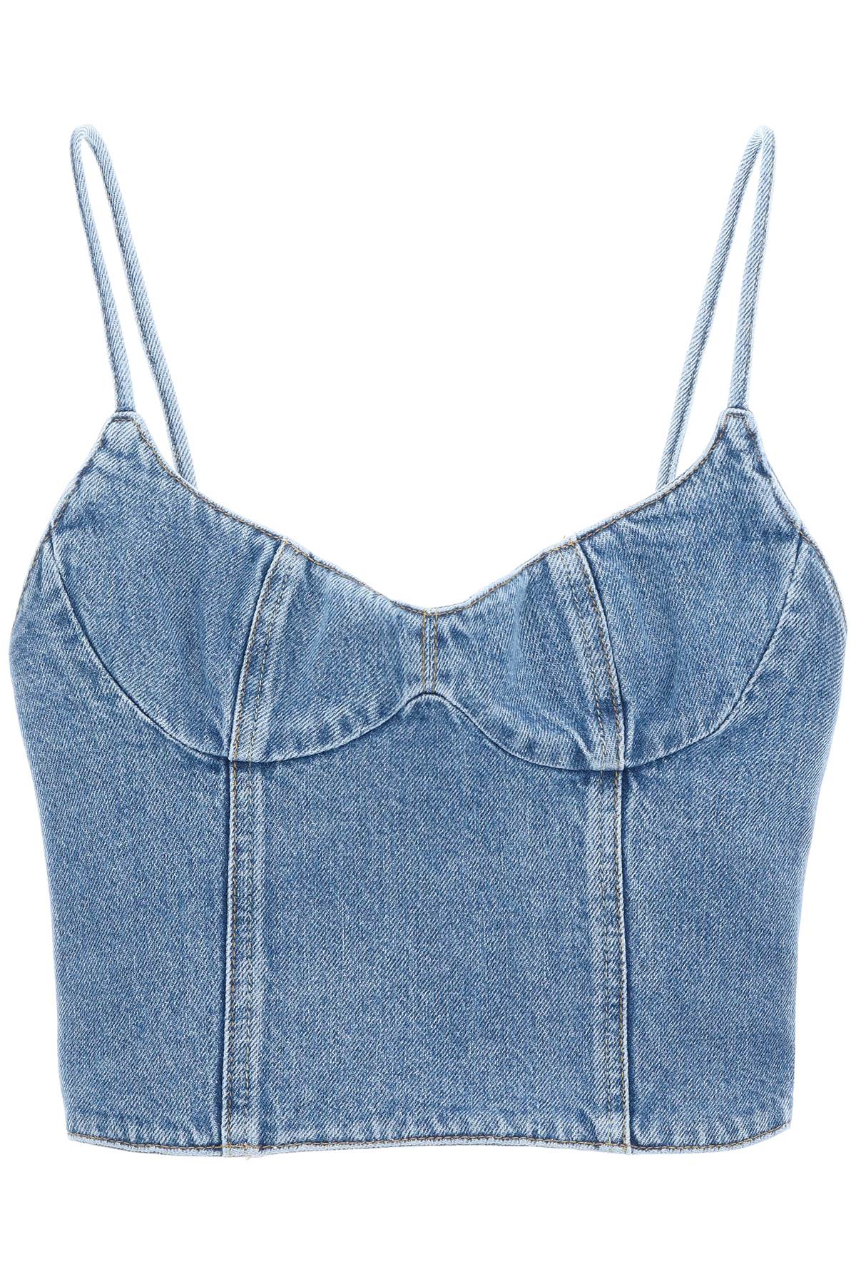 MAGDA BUTRYM Cropped Denim Bustier Top