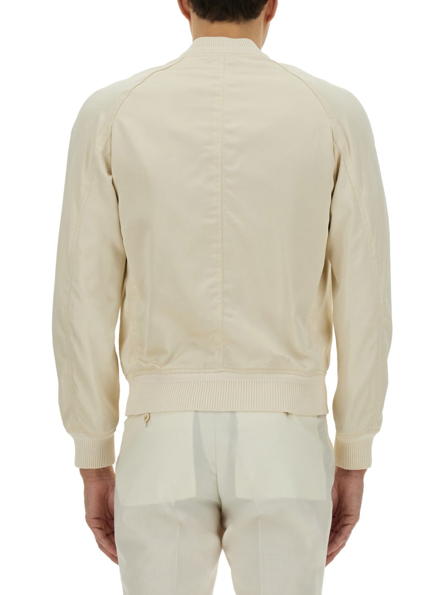 TOM FORD Shiny Satin Bomber Jacket - Regular Fit