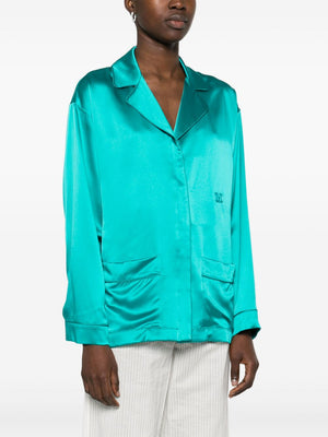 MAX MARA PIANOFORTE Notched Collar Silk Tunic