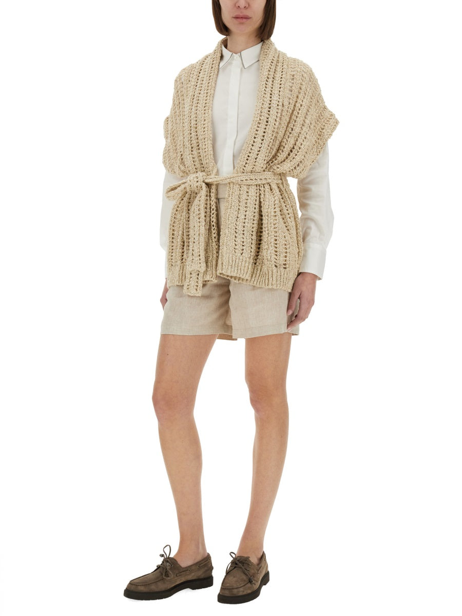 BRUNELLO CUCINELLI Linen Mini Shorts for Women - SS25 Collection