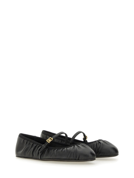 DOLCE & GABBANA Elegant Leather Flats for Women