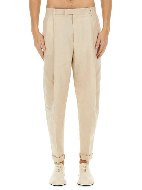 DOLCE & GABBANA Linen Trousers for Men - SS25 Collection