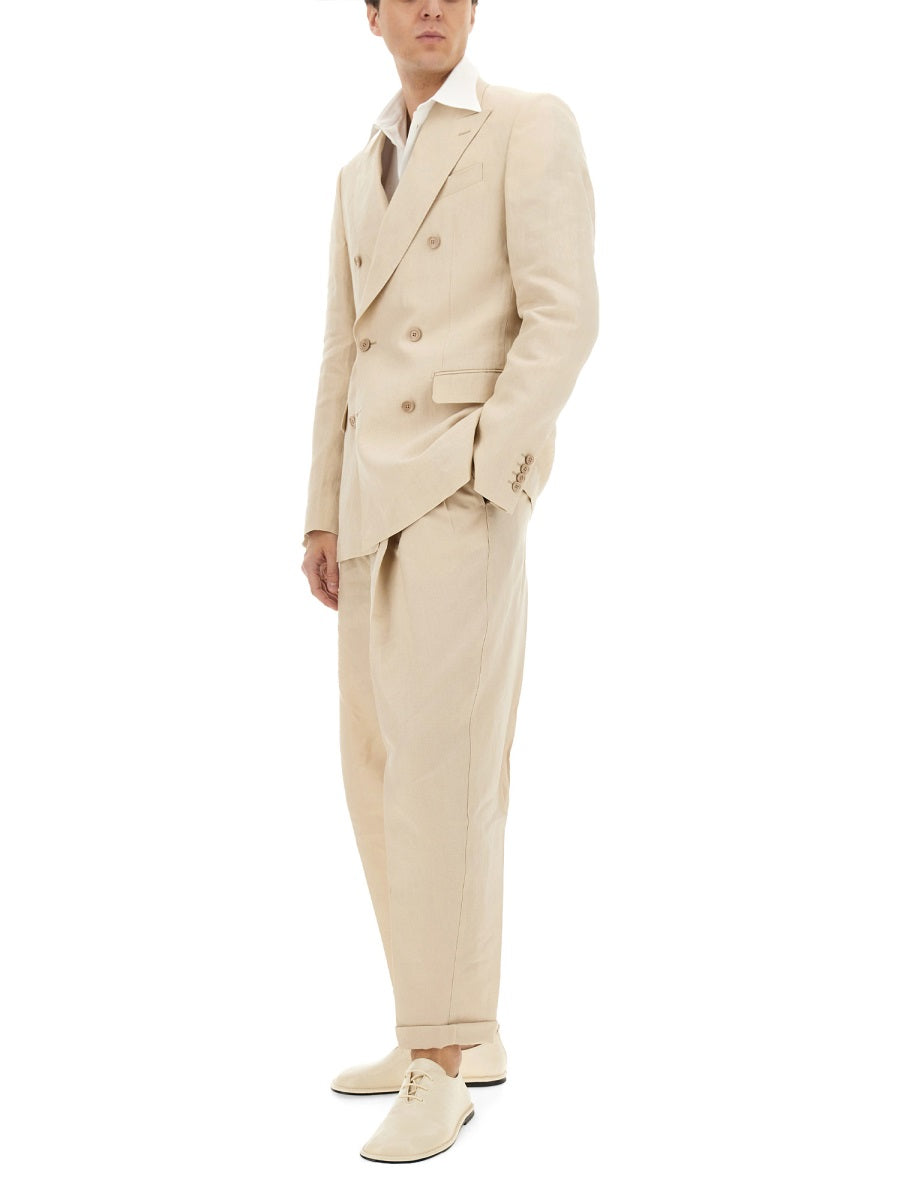 DOLCE & GABBANA Linen Trousers for Men - SS25 Collection