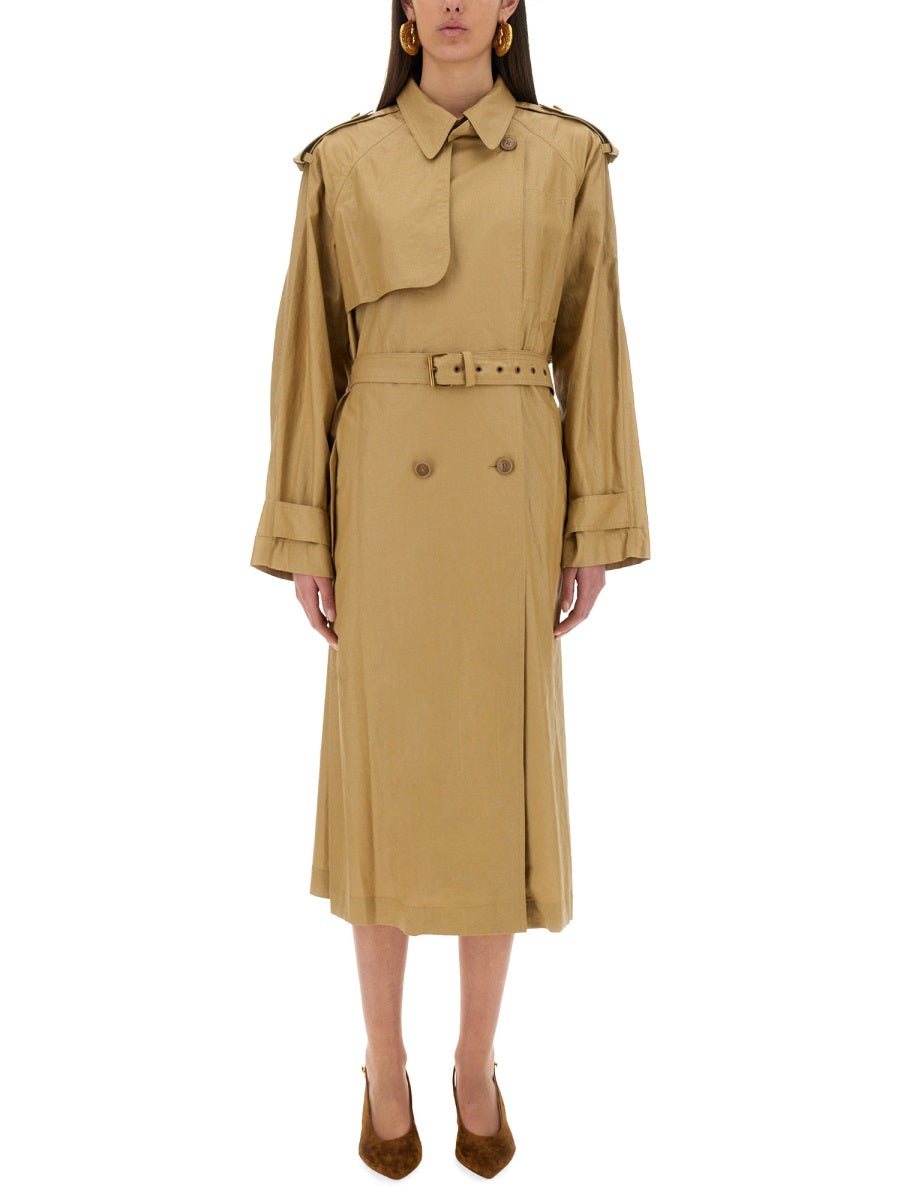 ISABEL MARANT Effortless Linen Blend Trench Coat