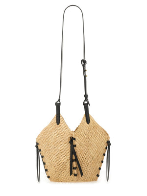 ISABEL MARANT Elegant Raffia and Cowhide Shoulder Bag