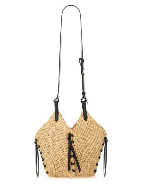 ISABEL MARANT Elegant Raffia and Cowhide Shoulder Bag