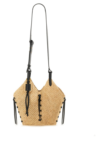 ISABEL MARANT Elegant Raffia and Cowhide Shoulder Bag