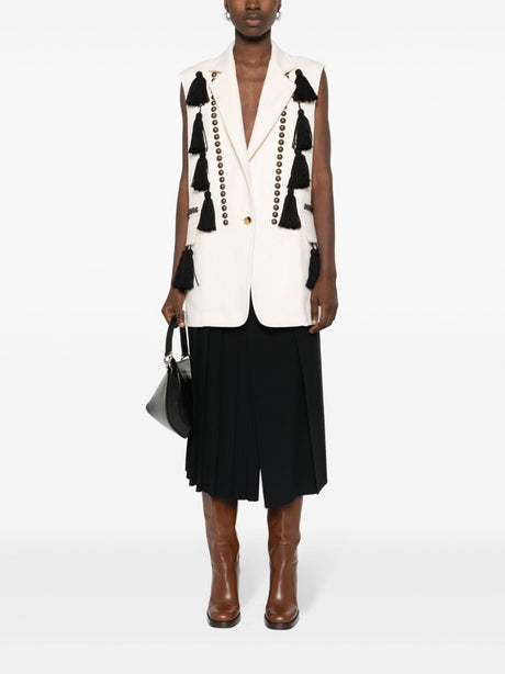 MAX MARA Studded Wool Vest with Tassel Detail