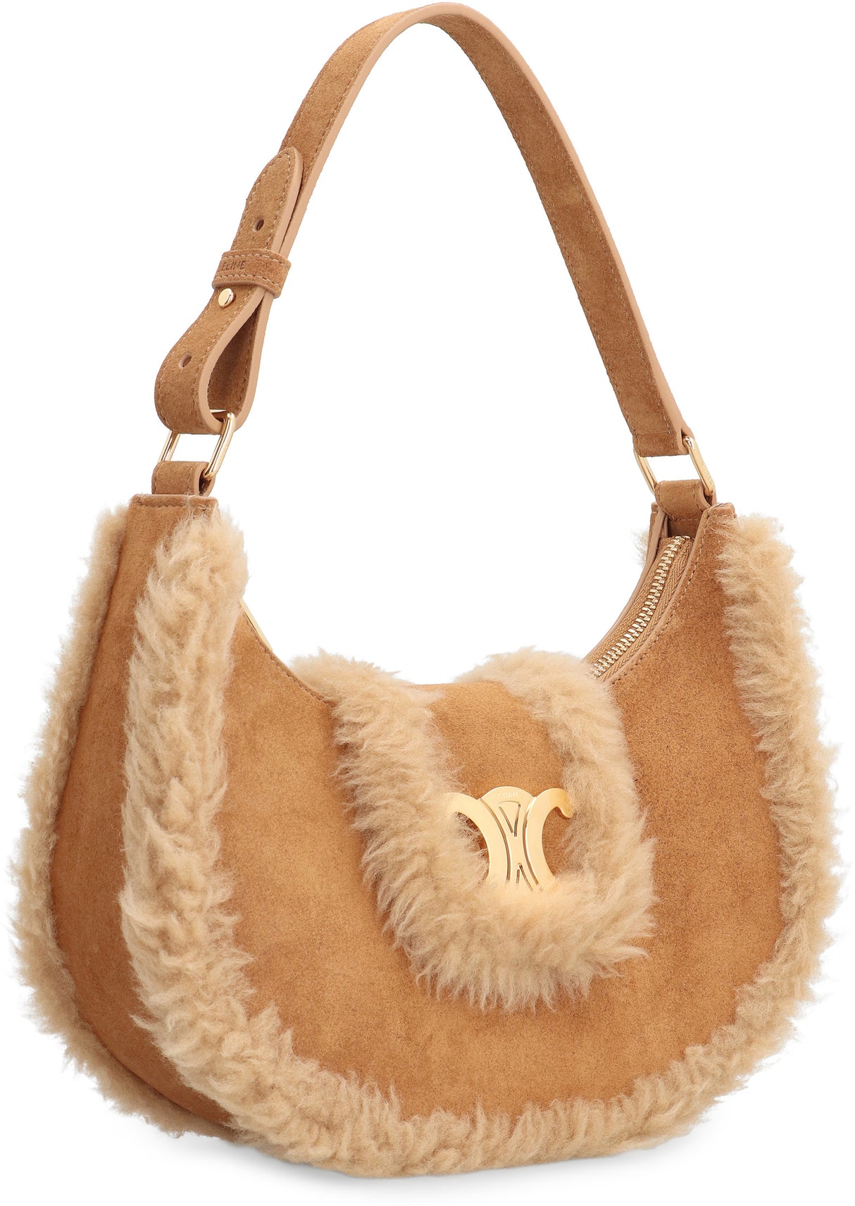 CELINE Ava Mini Handbag - Suede with Fur Trimming