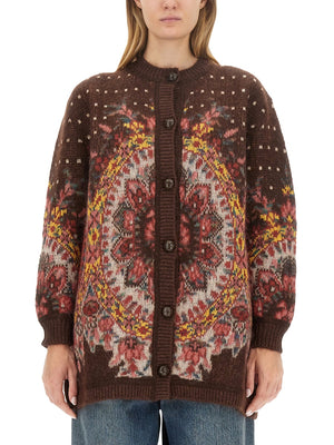 ETRO Oversized Cardigan with Logo - Size 40 IT