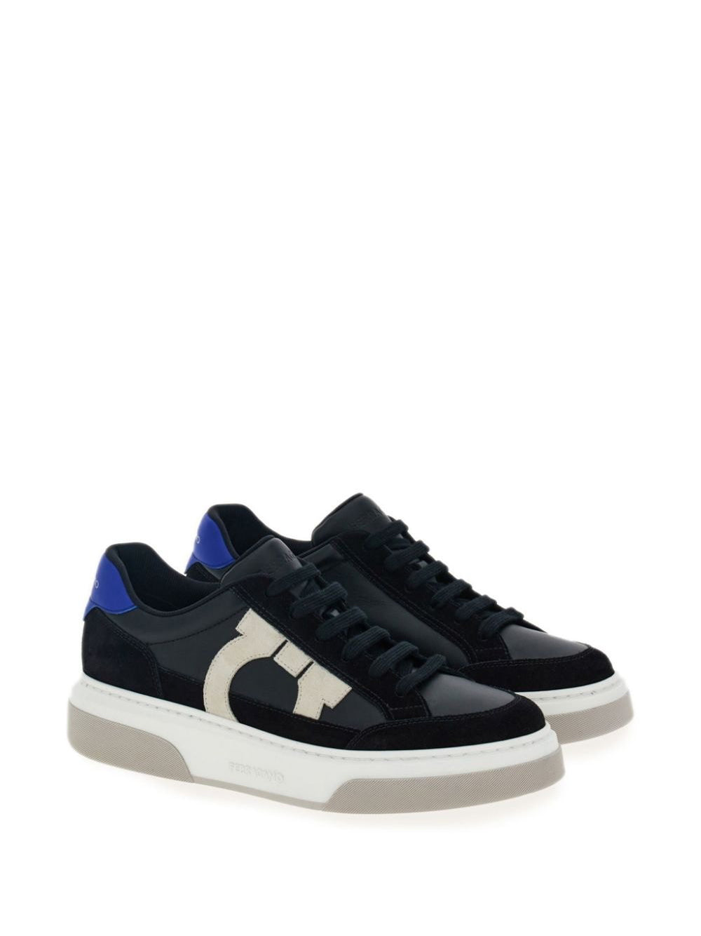 Ferragamo Low Top Sneaker with Gancini Hook Outline for Women