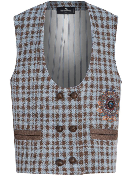 ETRO Oversized Houndstooth Vest - Size 40