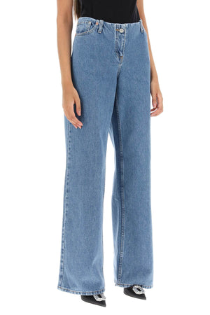 MAGDA BUTRYM Blue Baggy Low Waist Jeans for Women - Wide-Leg Silhouette and Banded Waist