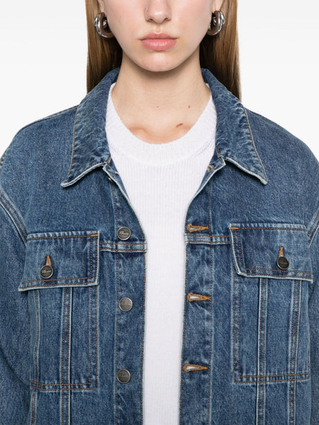 KHAITE Classic Medium Blue Denim Jacket for Women