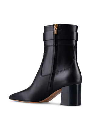 Ferragamo Elevated Leather Mini Boots with 6 cm Heel