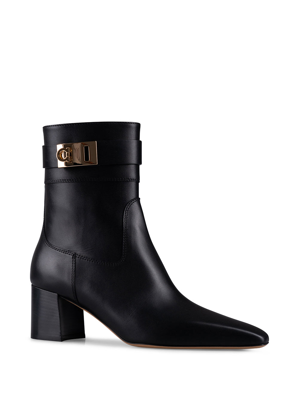 Ferragamo Elevated Leather Mini Boots with 6 cm Heel