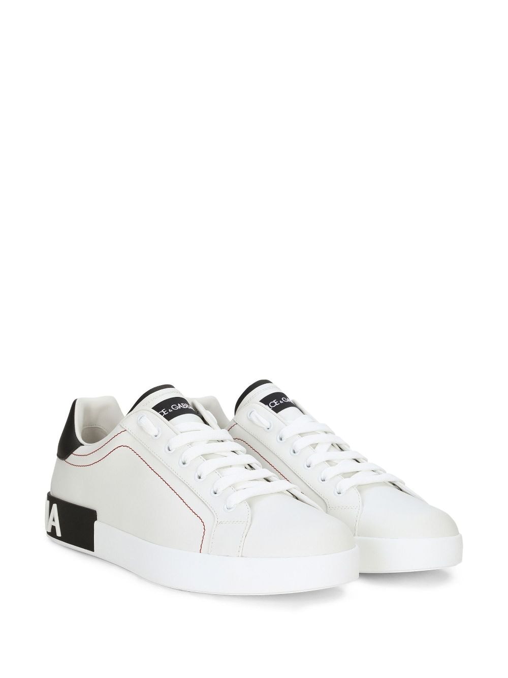 DOLCE & GABBANA Stylish Leather Sneakers with Rubberized Logo