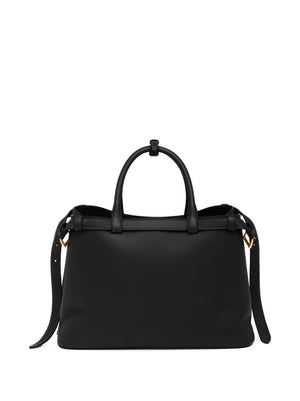 PRADA Medium Buckle Leather Tote Bag - 35x25x14 cm