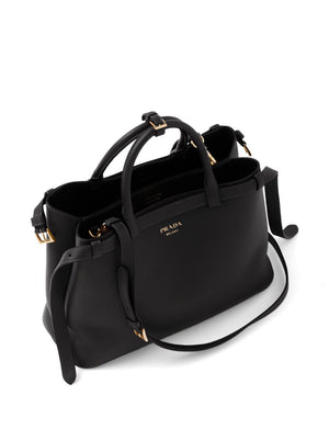 PRADA Medium Buckle Leather Tote Bag - 35x25x14 cm