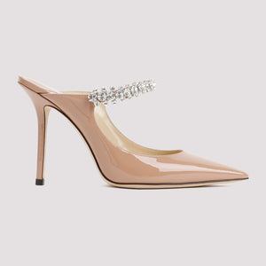 JIMMY CHOO Bing 100 Patent Leather Crystal Sandals